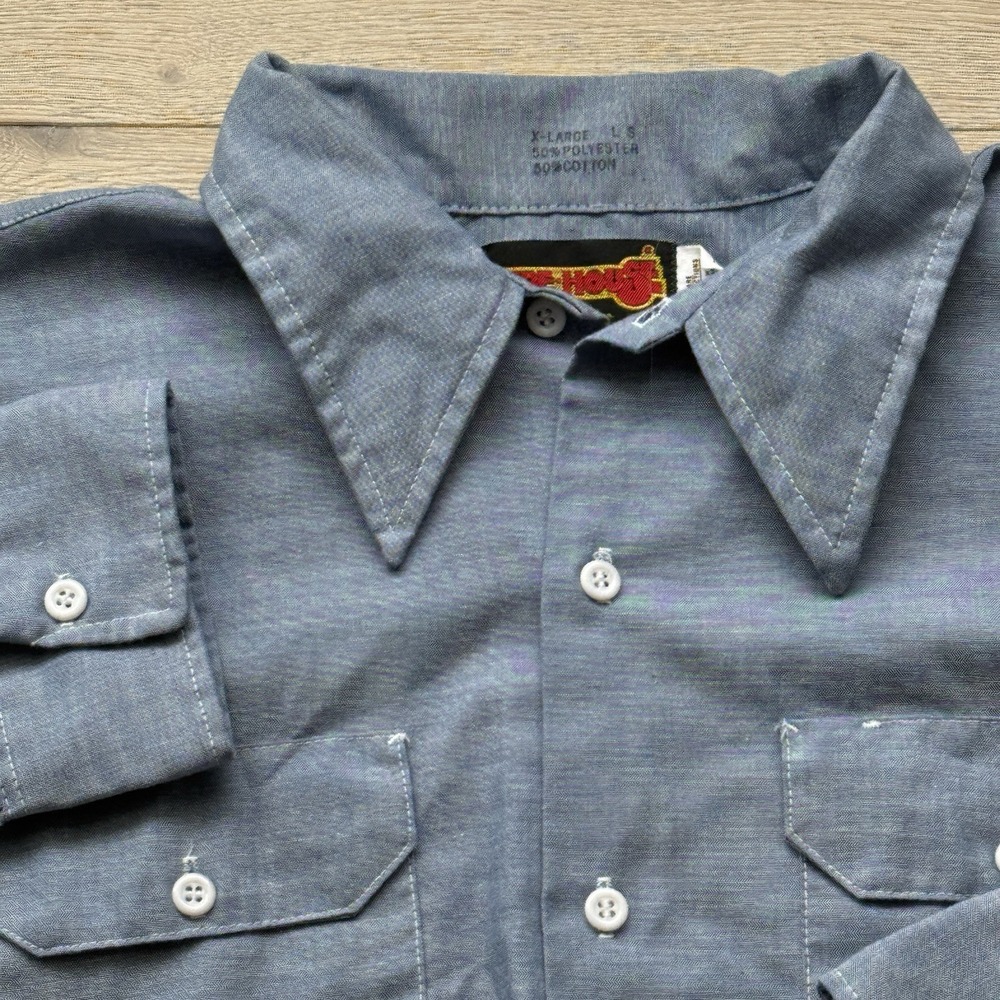 Fire House Chambray Work Shirt With‎ Pen Pocket Men's XL